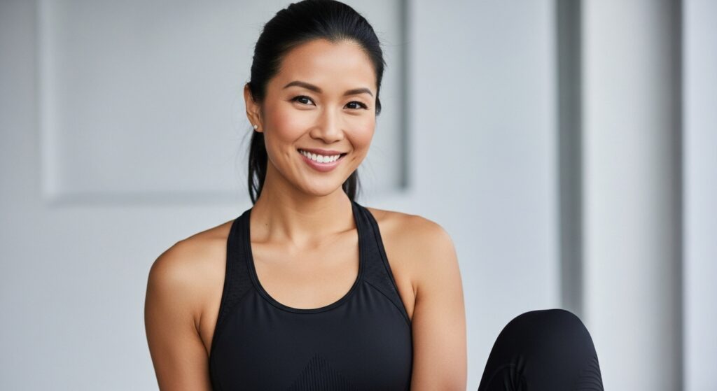 Maya J. providing professional myofascial release massage in a luxury Las Vegas hotel room.